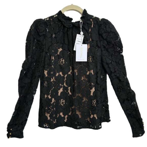 WAYF Erika Puff-Sleeve Lace Top,‎ Size XSMALL - Picture 5 of 15